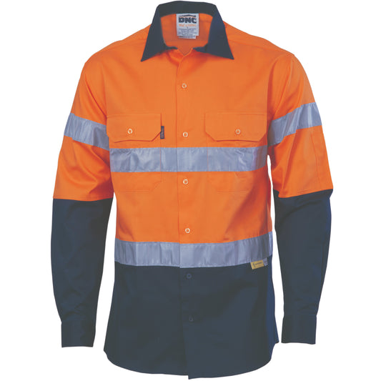 3886 HiVis Cool-Breeze Cotton Shirt with 3M 8910 R/Tape - Long sleeve