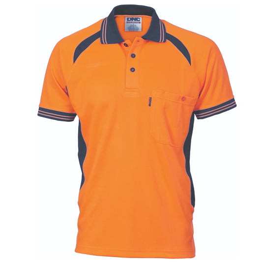 3901 Cool-Breeze Contrast Mesh Polo - short sleeve