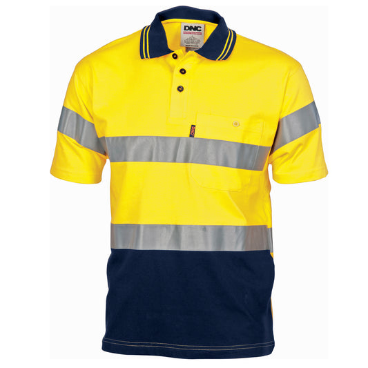 3915 Hivis Cool-Breeze Cotton Jersey Polo With CSR R/Tape - S/S