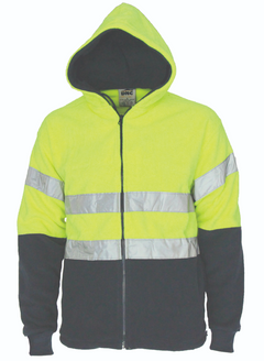 Hi Vis Full Zip Polar Fleece Hoodie with CSR R/Tape