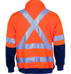 HiVis 1/2 Zip Fleecy With Reflective Tape Cross Back