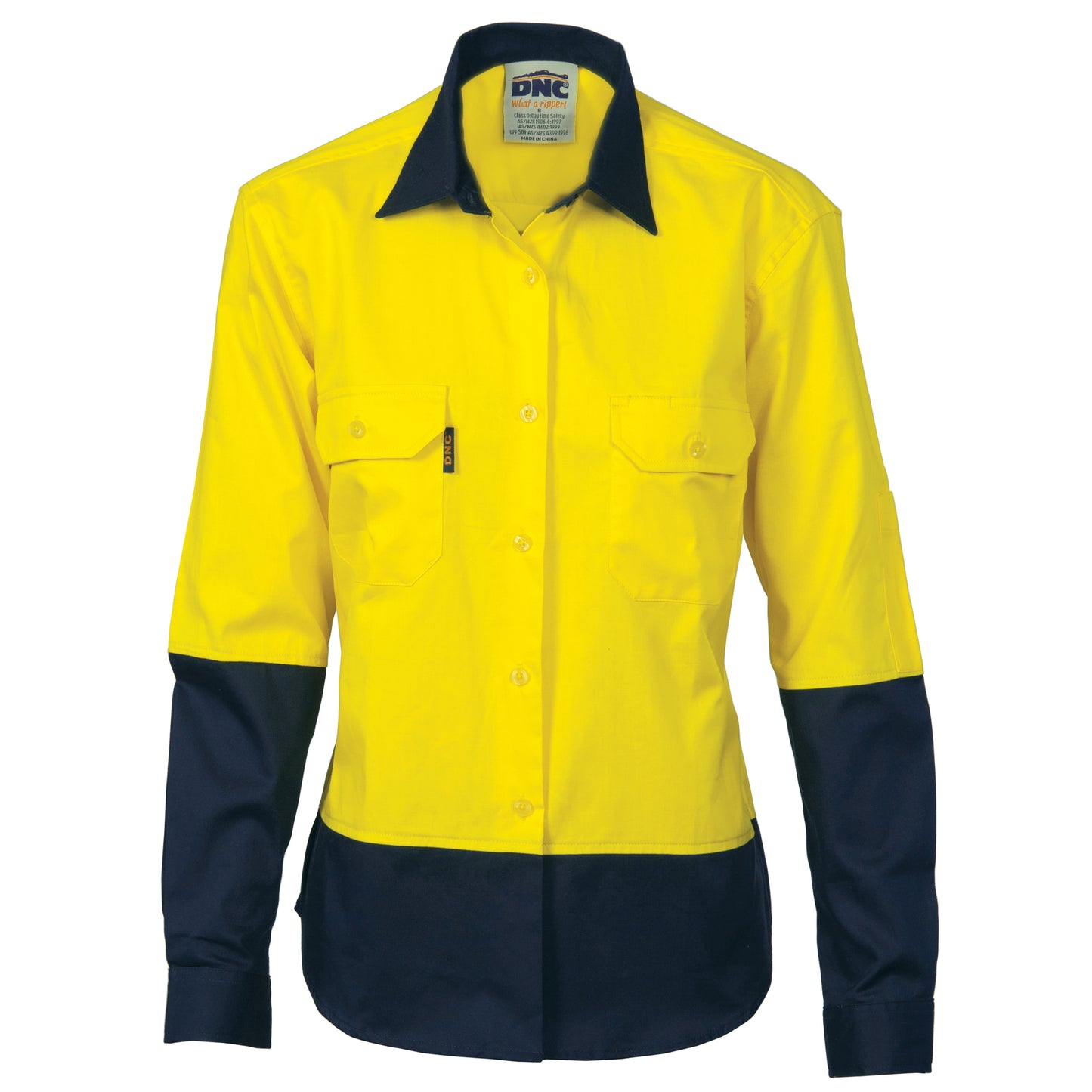 3940 Ladies HiVis 2 Tone Cool-Breeze Cotton Shirt - Long Sleeve
