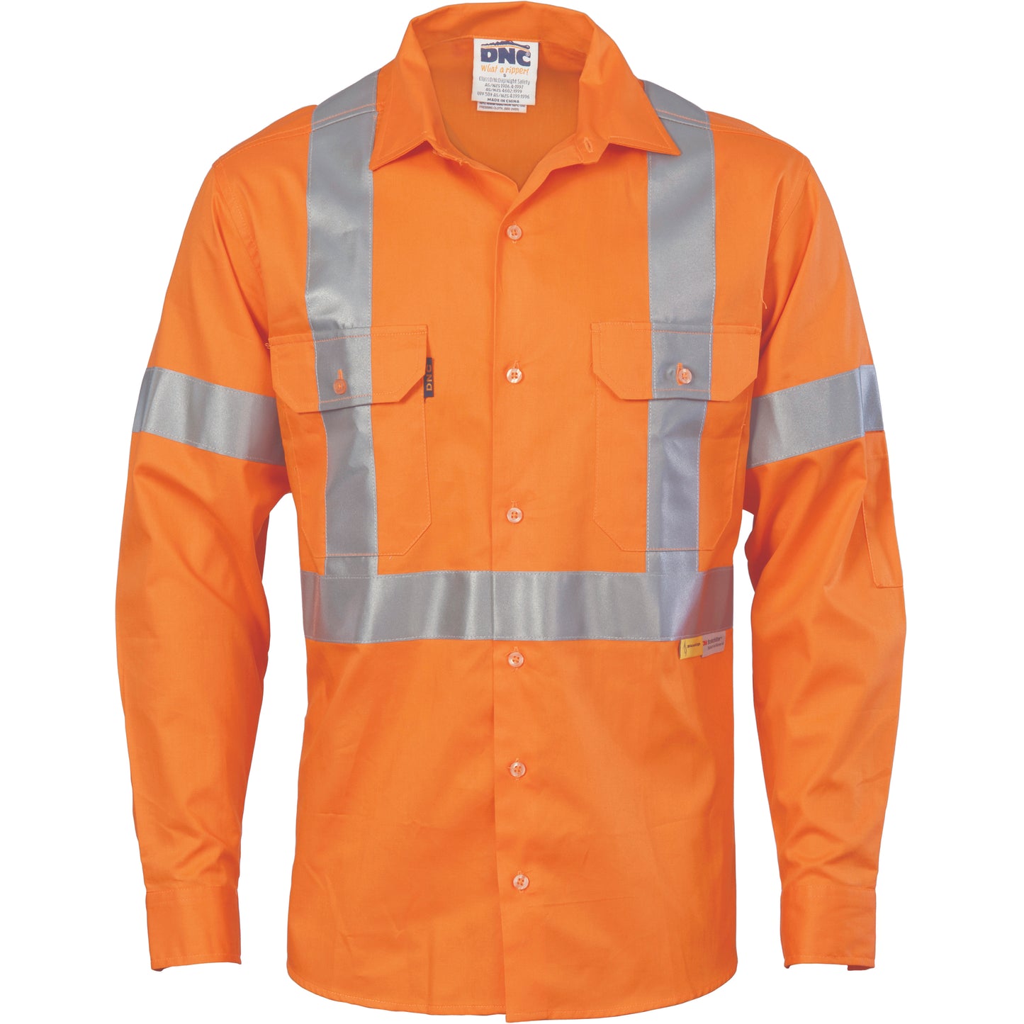 3946 HiVis Cool-Breeze Cross Back Cotton Shirt with 3M R/Tape - long sleeve