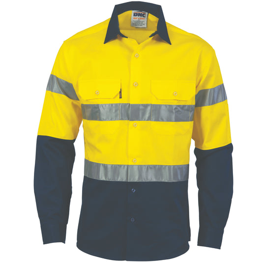 3982 HiVis D/N 2 Tone Drill Shirt with Generic R/Tape - long sleeve