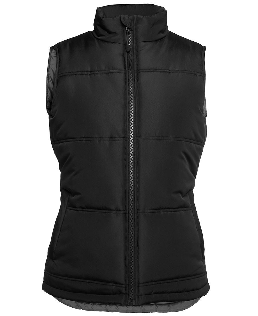 JB's Ladies Adv Puffer Vest Black/Grey