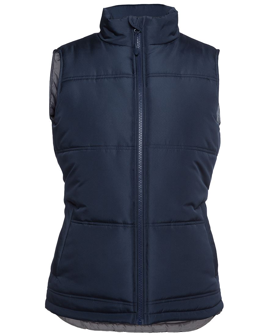 JB's Ladies Adv Puffer Vest Black/Grey