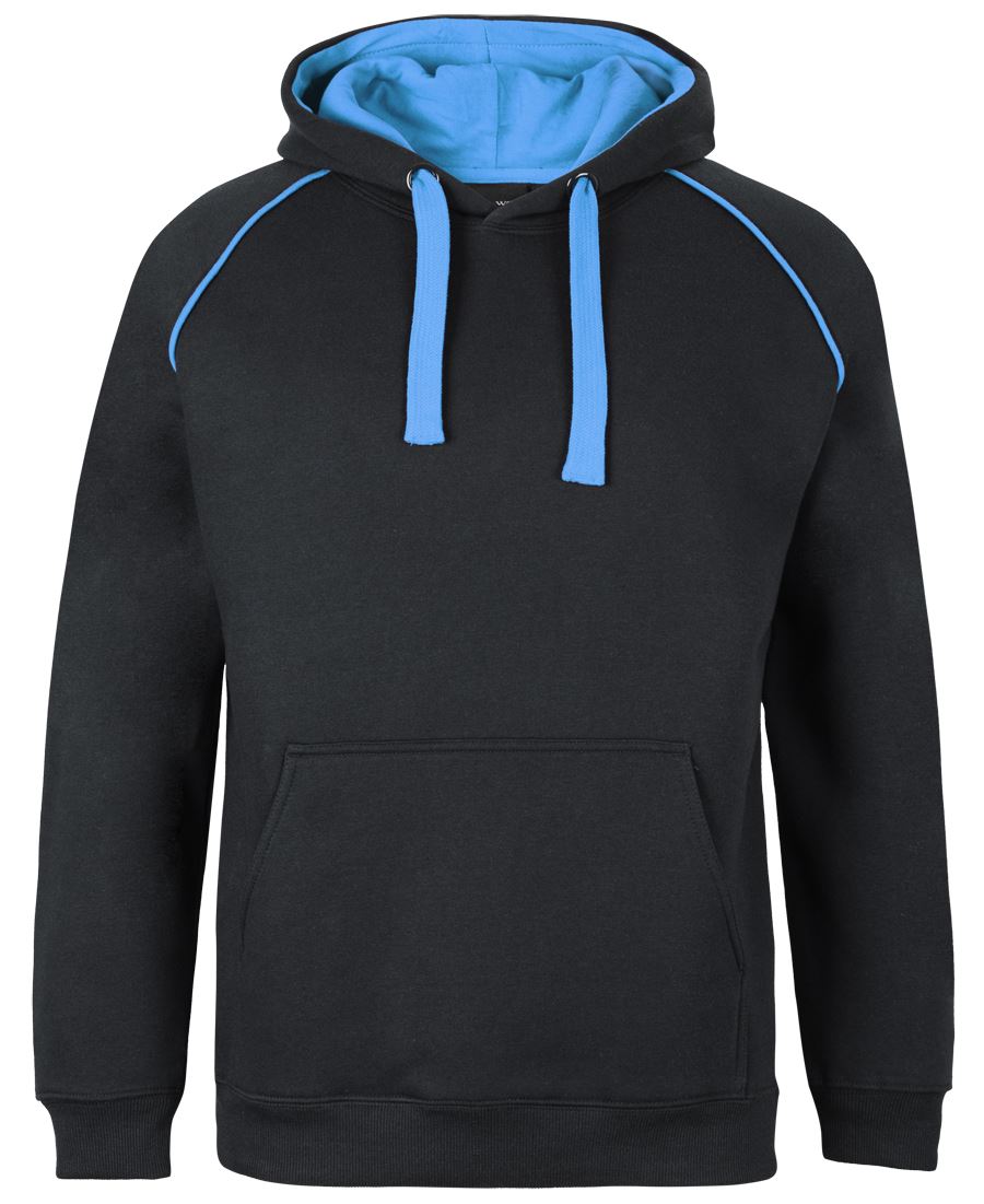 JB's Contrast Fleecy Hoodie Black/Red-S