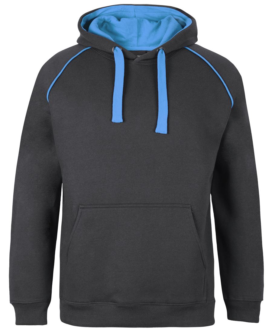 JB's Contrast Fleecy Hoodie Black/Red-S