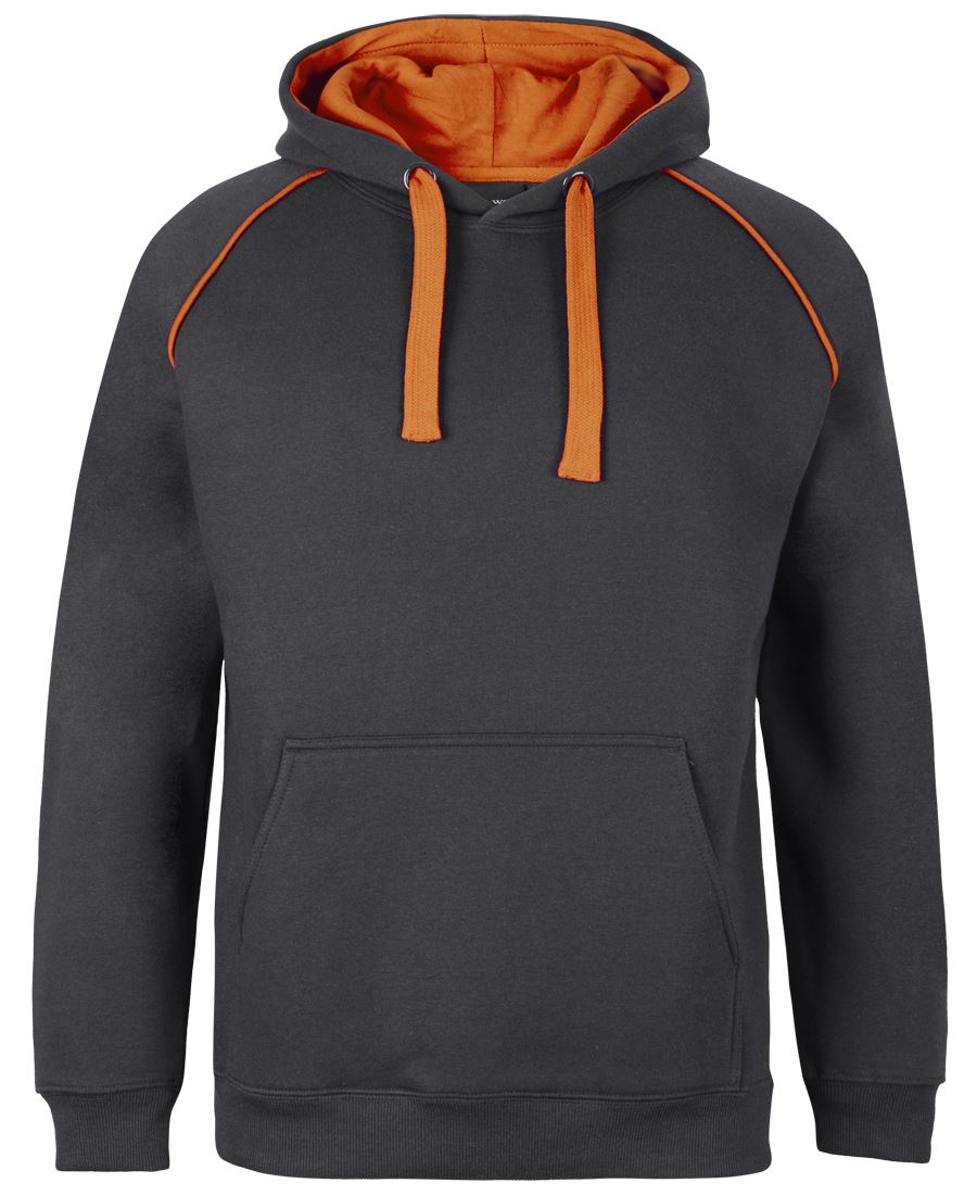 JB's Contrast Fleecy Hoodie Black/Red-S