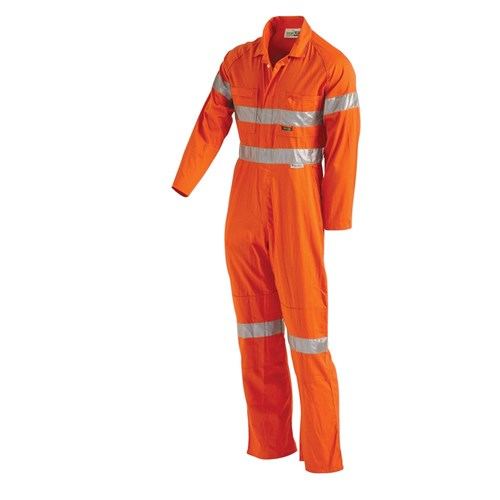 WORKIT Workwear Hi Vis Lightweight Cotton Drill Taped Coverall With Nylon Studs