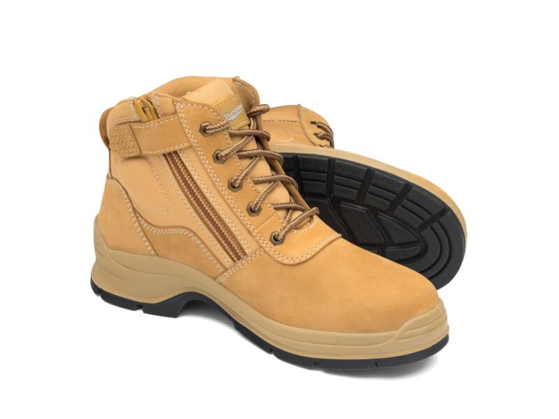 Blundstone 418 Wheat nubuck zip side ankle safety boot