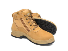 Blundstone 418 Wheat nubuck zip side ankle safety boot