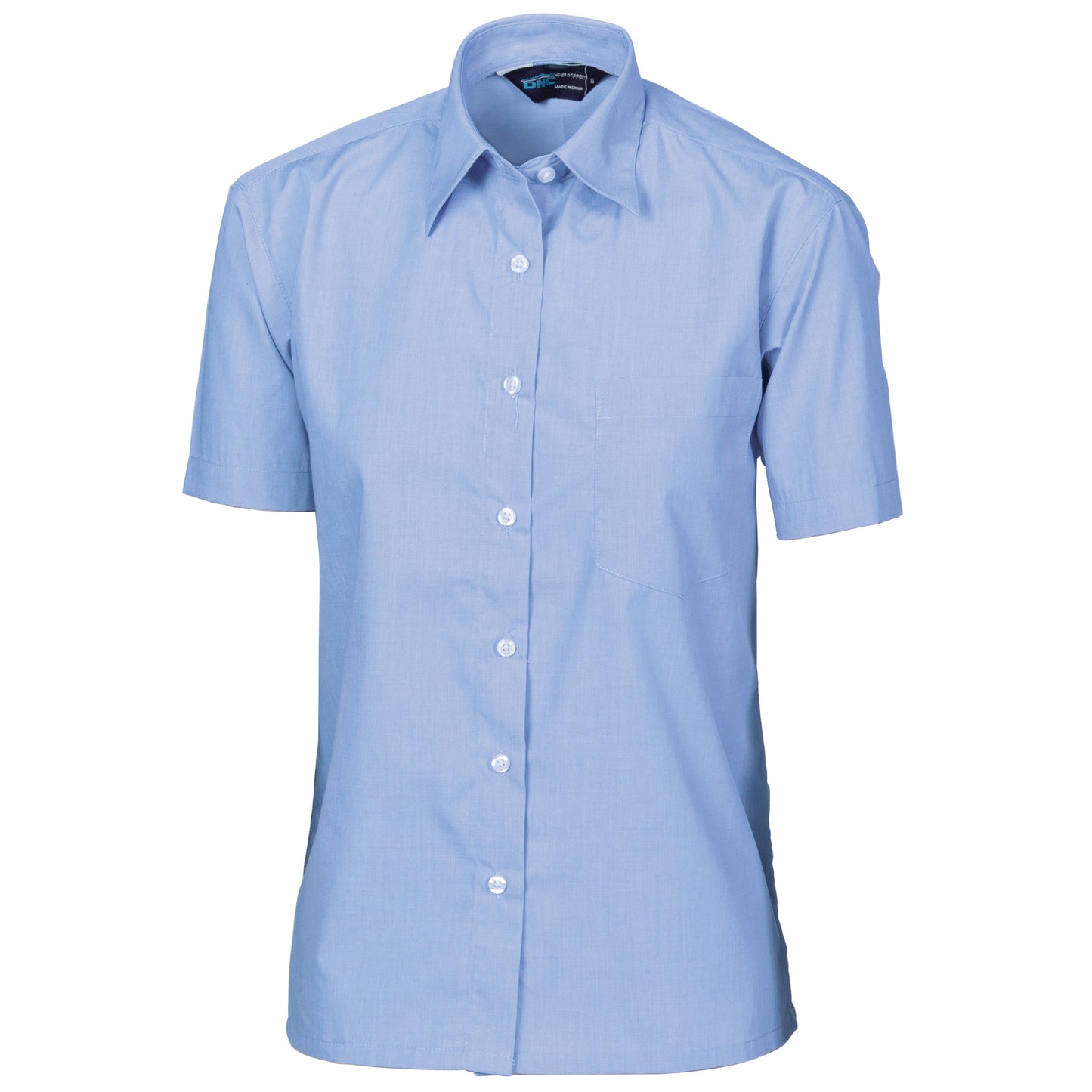 4211 Ladies Regular Collar, Side Splits, Single Pocket - Short Sleeve