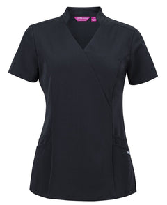 JB's Ladies Nu Mandarin Collar Scrub Top Black