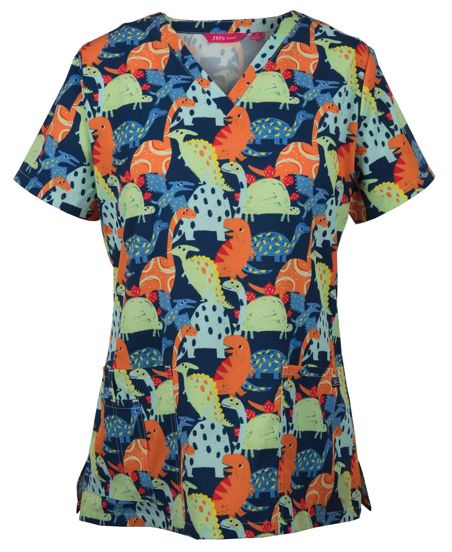 JB's Ladies Scrub Top Printed Cat