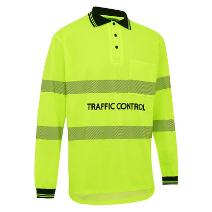 WORKIT Workwear Traffic Control Hi Vis Long Sleeve Poly/Cotton Taped Polo Shirt