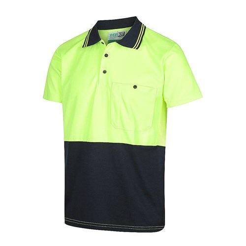WORKIT Workwear Short Sleeve Poly Cotton Polo Shirt - Two Tone