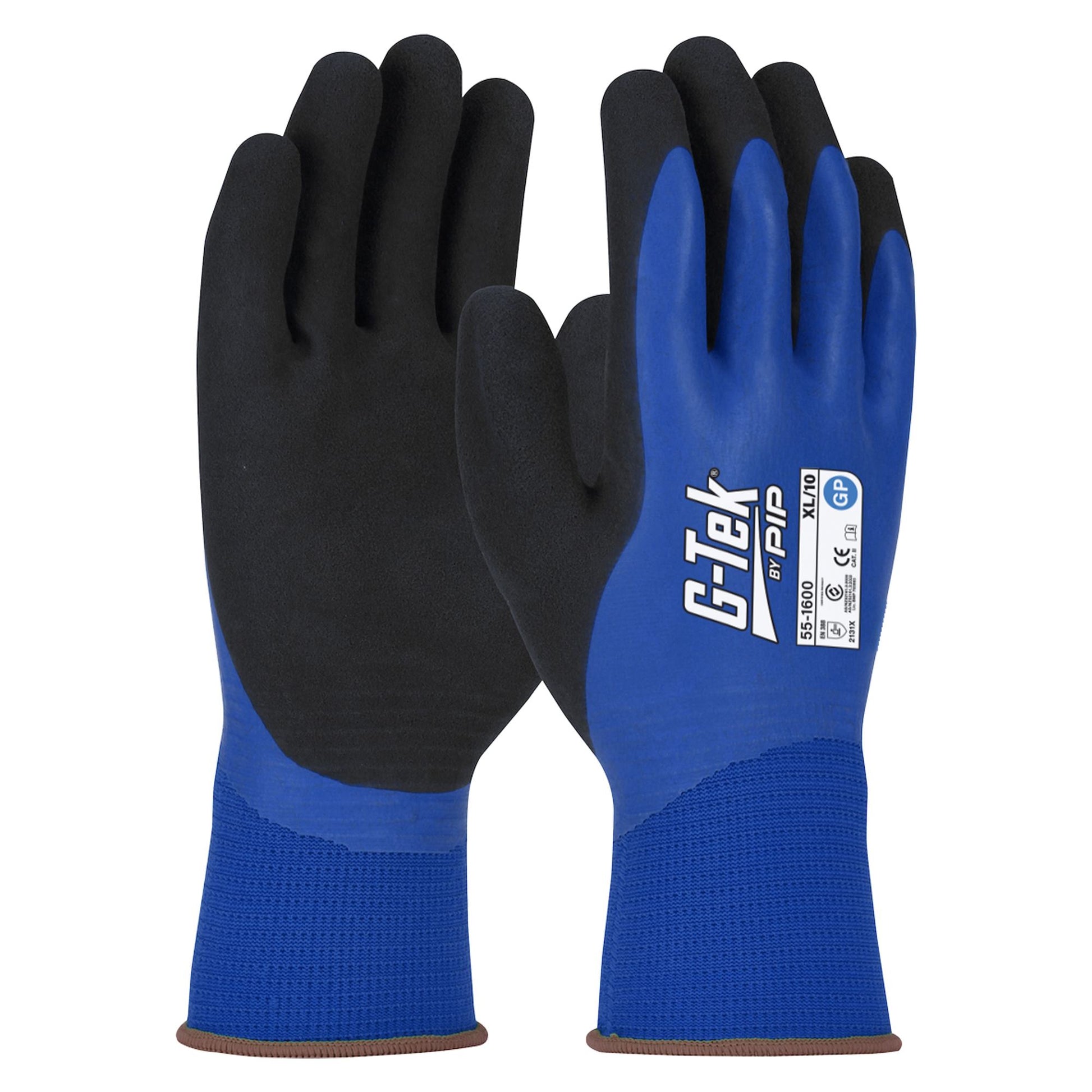 PIP G-Tek Blue Poly GP Double Dip Latex Glove
