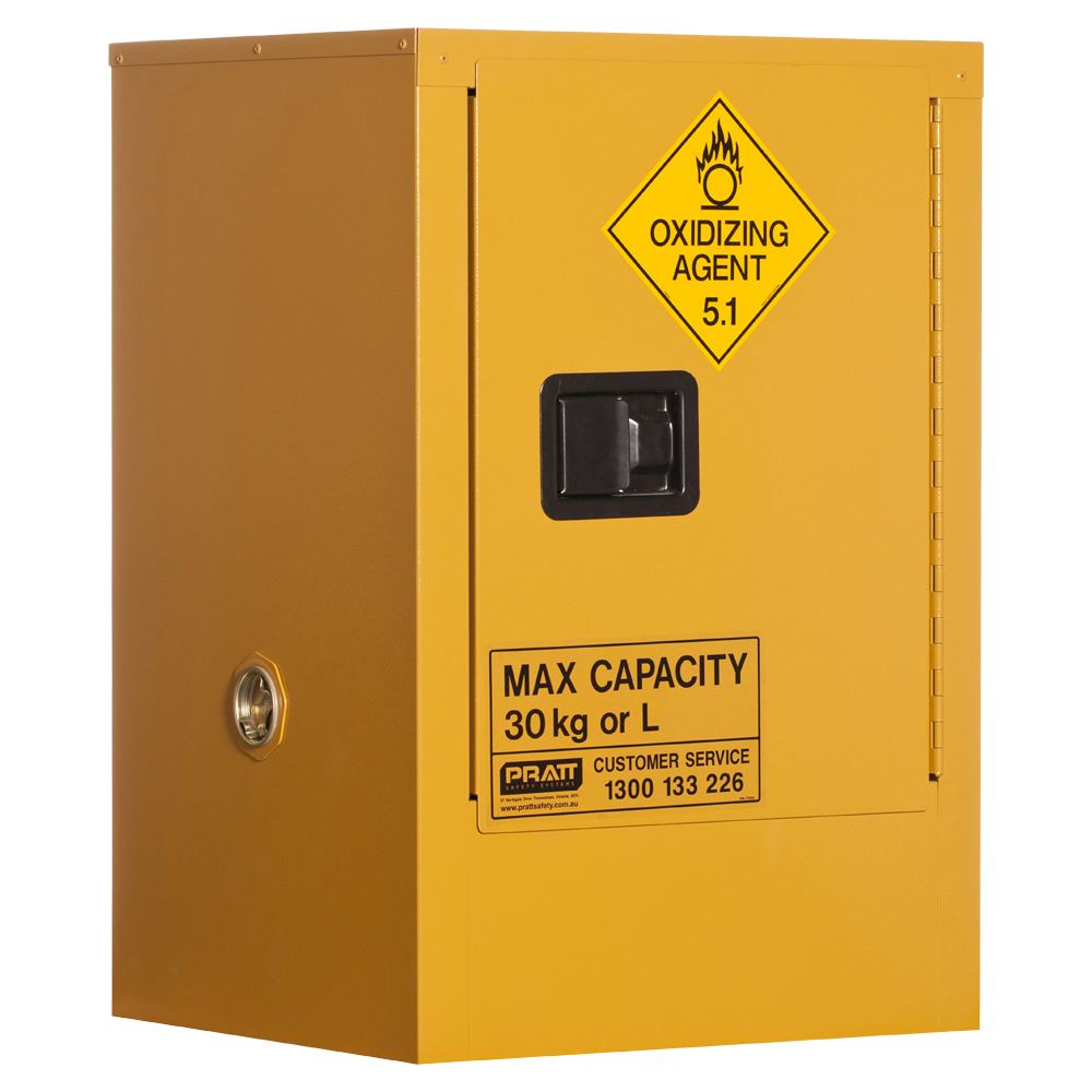 Pratt Safety Oxidizing Agent Storage Cabinet: 30L - 1 Door - 1 Shelf