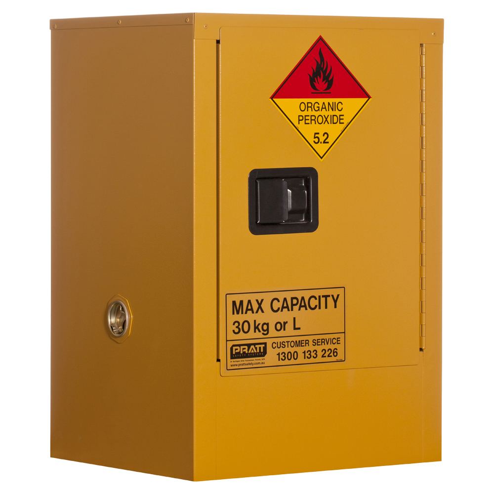 Pratt Safety Organic Peroxide Storage Cabinet: 30L - 1 Door - 1 Shelf