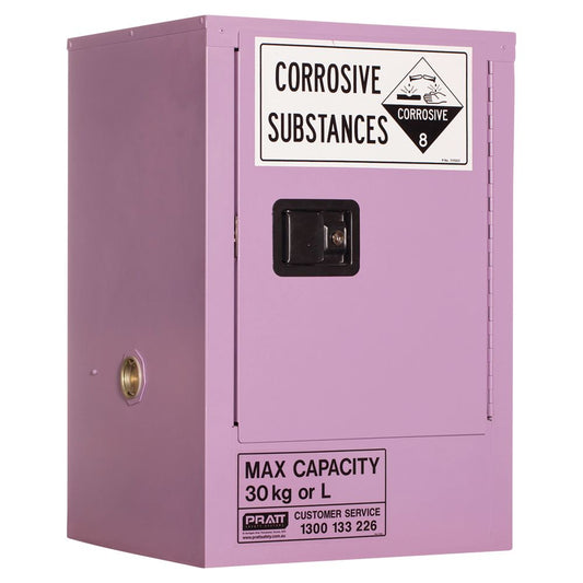 Pratt Safety Corrosive Substance Storage Cabinet: Metal - 30L - 1 Door - 1 Shelf