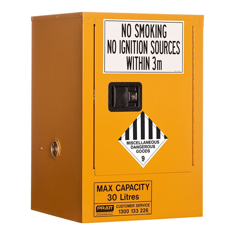 Pratt Safety Miscellaneous Dangerous Goods Storage Cabinet: 30L - 1 Door - 1 Shelf