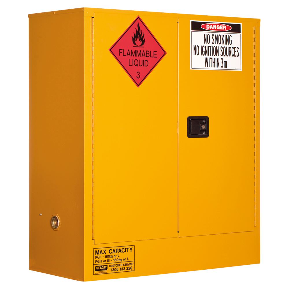 Pratt Safety Flammable Liquid Storage Cabinet: 160L - 2 Doors - 2 Shelves