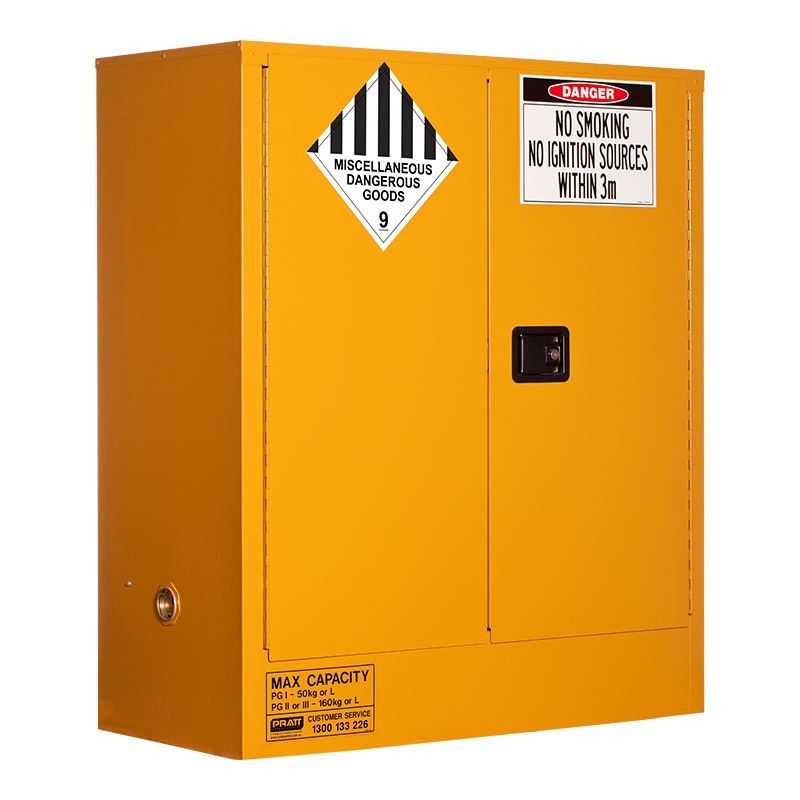 Pratt Safety Miscellaneous Dangerous Goods Storage Cabinet: 160L - 2 Doors - 2 Shelves