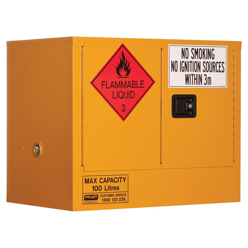 Pratt Safety Flammable Liquid Storage Cabinet: 100L - 2 Doors - 1 Shelf