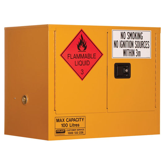 Pratt Safety Flammable Liquid Storage Cabinet: 100L - 2 Doors - 1 Shelf