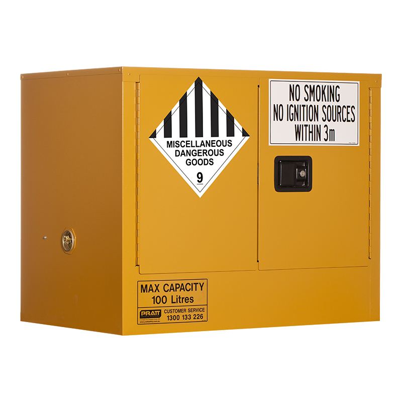 Pratt Safety Miscellaneous Dangerous Goods Storage Cabinet: 100L - 2 Doors - 1 Shelf