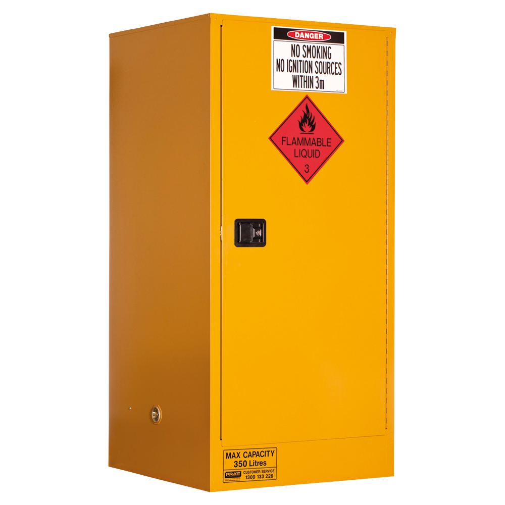 Pratt Safety Flammable Liquid Storage Cabinet: 350L - 1 Door - 3 Shelves