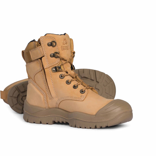 Mongrel Boots 561050 Wheat High Leg ZipSider Boot w/ Scuff Cap