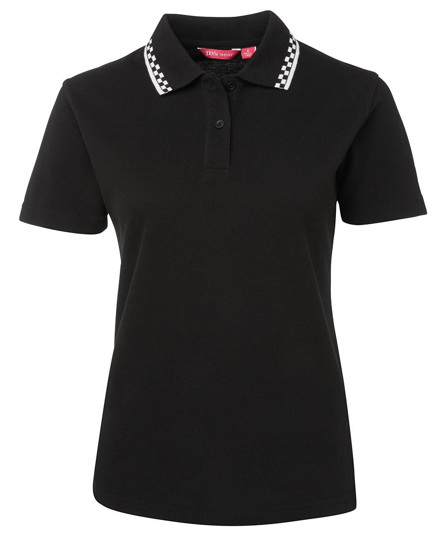JB's Ladies Chef Polo Black/White -08