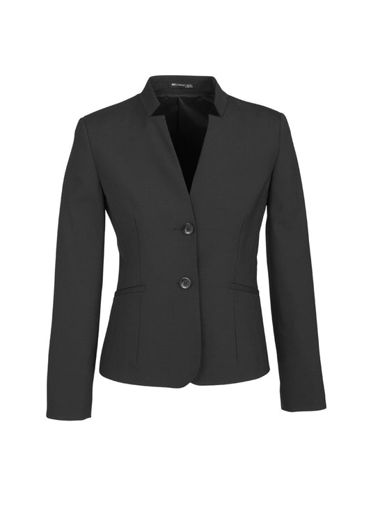 BizCorporate 64013 Womens Comfort Wool Stretch Short Jacket with Reverse Lapel