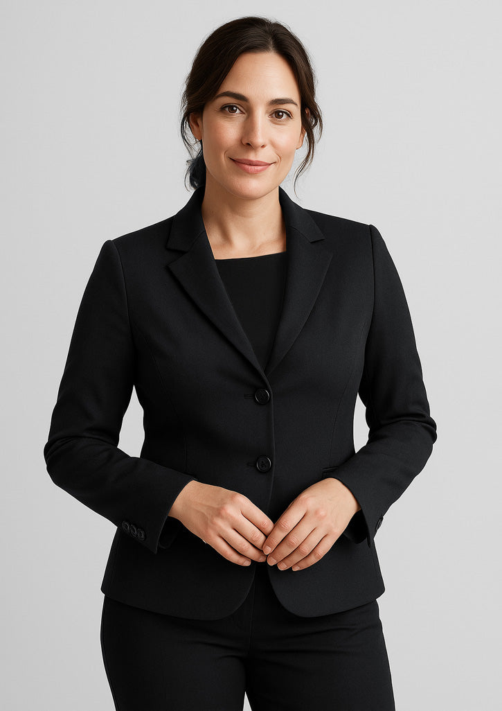 BizCorporate 64019 Womens Comfort Wool Stretch 2 Button Mid Length Jacket