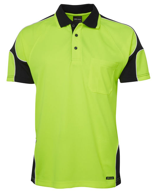 JB's Hv 4602.1 S/S Arm Panel Polo Lime/Black-2Xs