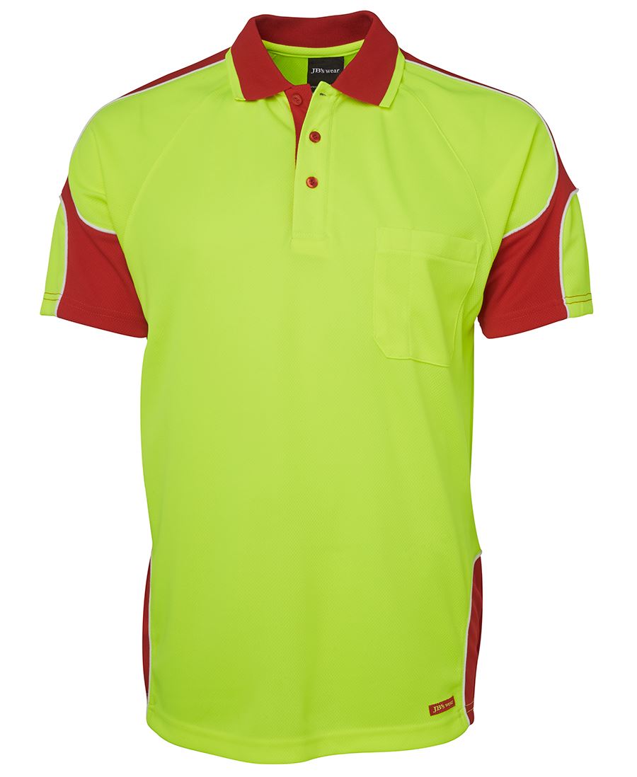 JB's Hv 4602.1 S/S Arm Panel Polo Lime/Black-2Xs