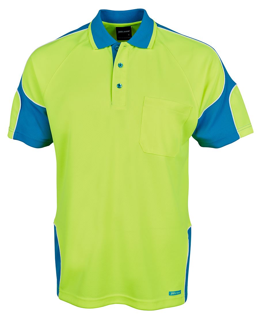 JB's Hv 4602.1 S/S Arm Panel Polo Lime/Black-2Xs