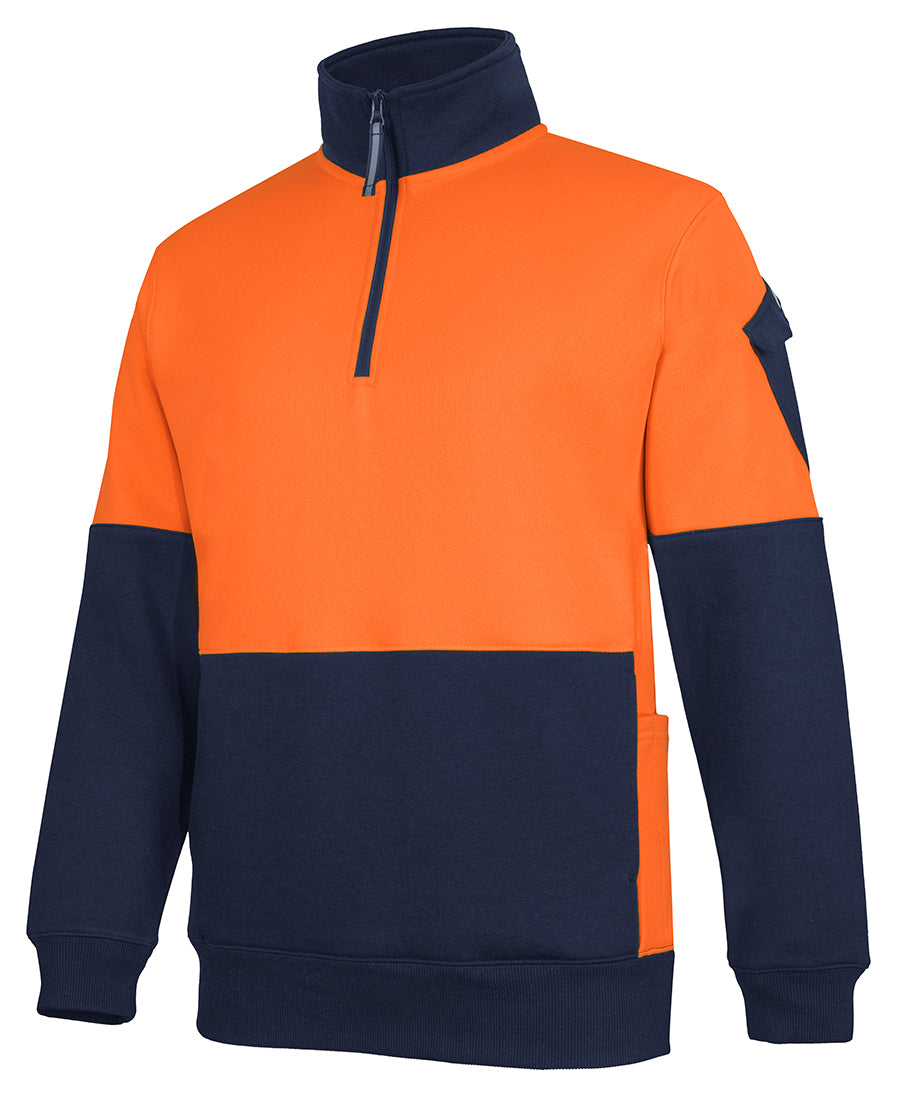 6CHVF 350G Hi Vis 1/2 Zip Trade Fleece
