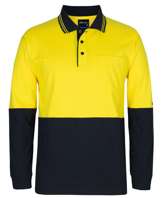 JB's Hv L/S Cotton Polo Yellow/Black -2Xs