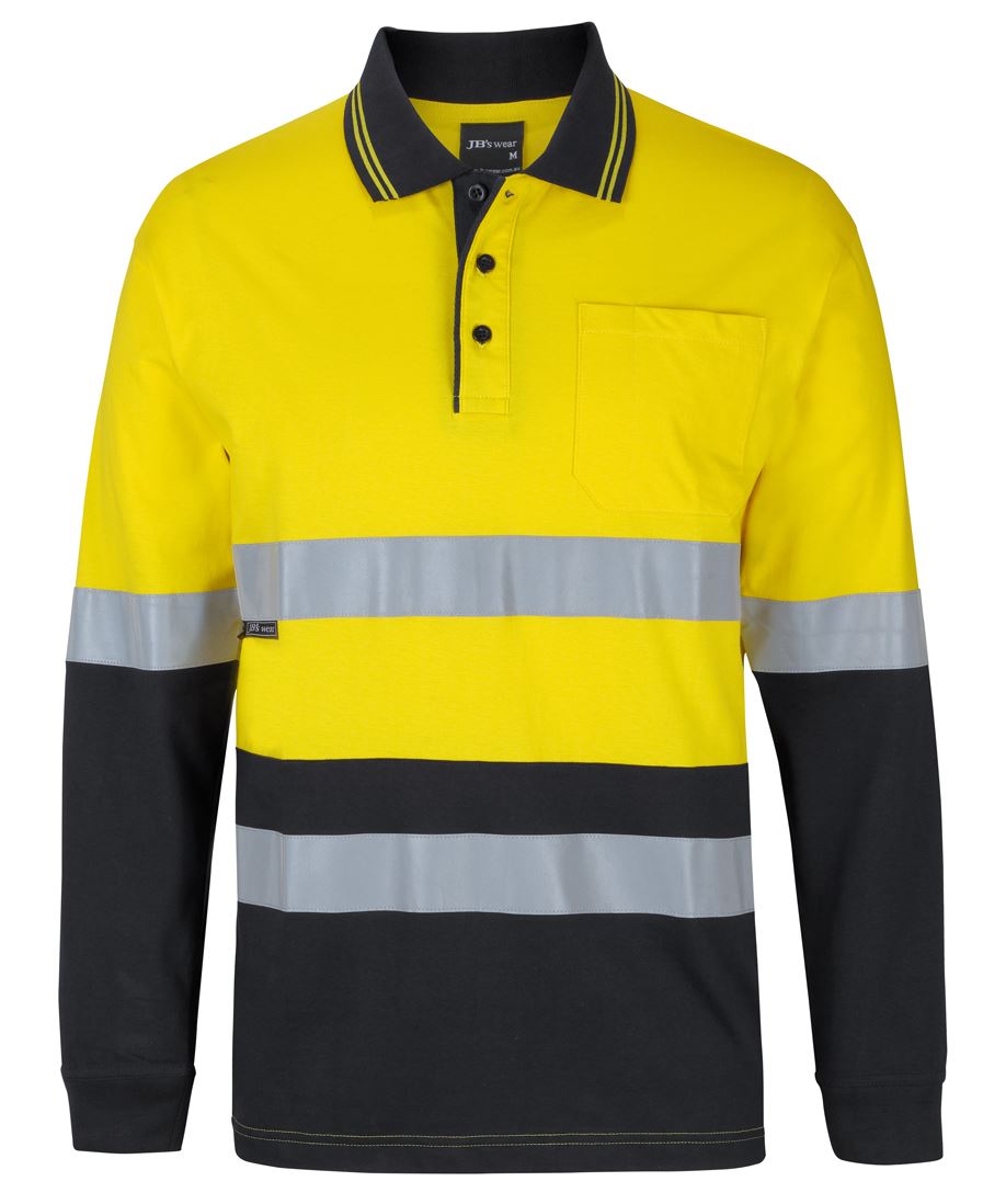 JB's Hv (D+N) L/S Cotton Polo Yellow/Black