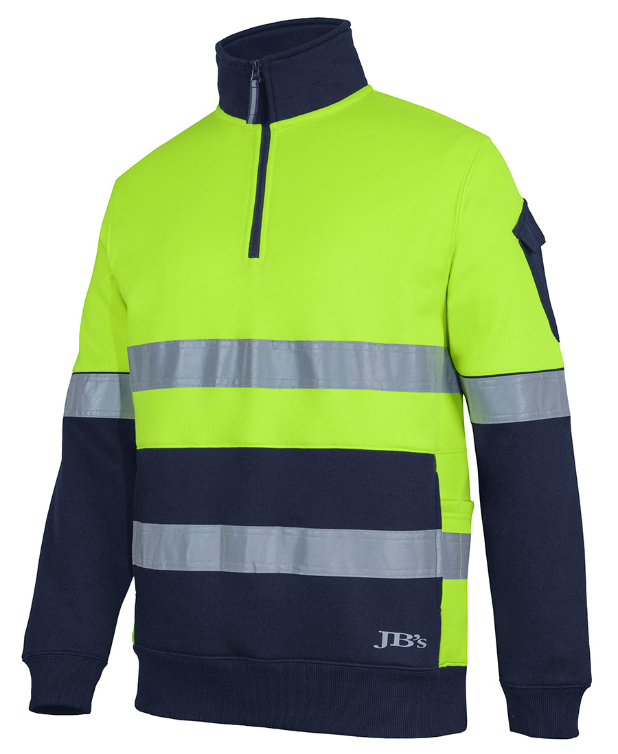 6DNVF 350G Hi Vis (D+N) 1/2 Zip Trade Fleece
