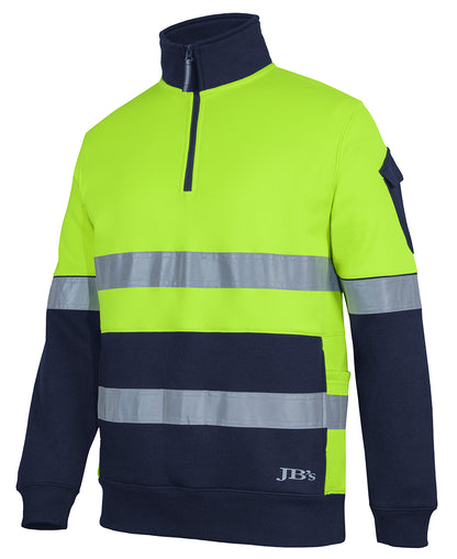 6DNVF 350G Hi Vis (D+N) 1/2 Zip Trade Fleece