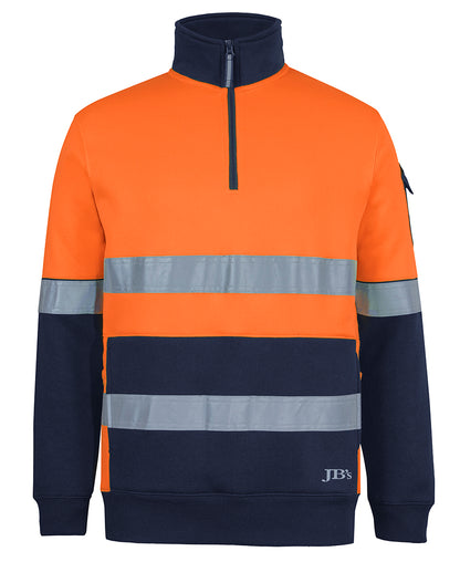 6DNVF 350G Hi Vis (D+N) 1/2 Zip Trade Fleece