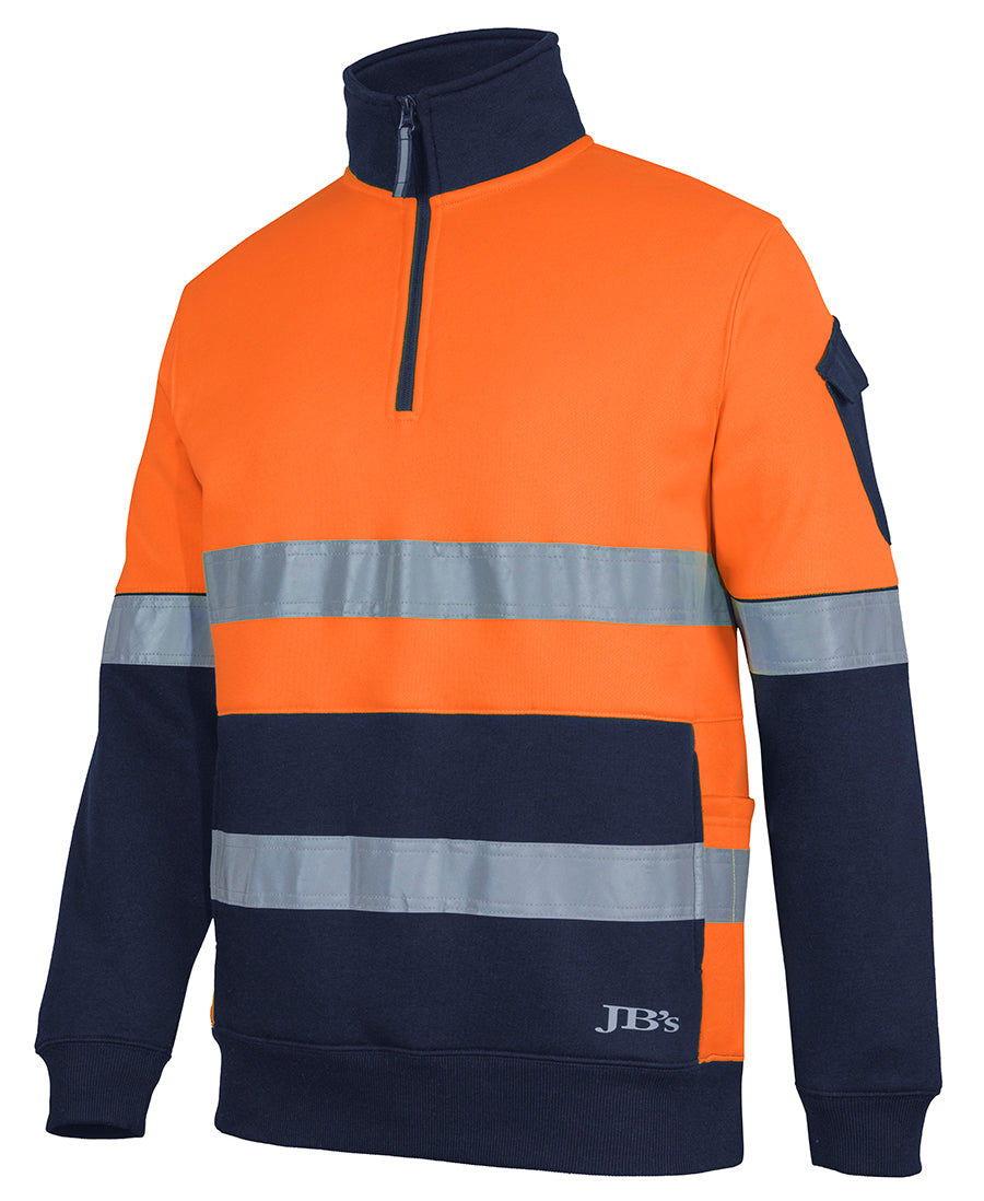 6DNVF 350G Hi Vis (D+N) 1/2 Zip Trade Fleece