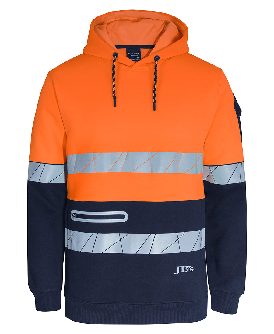 6DPFP 450G Hi Vis Pull Over Hoodie With Frag Tape