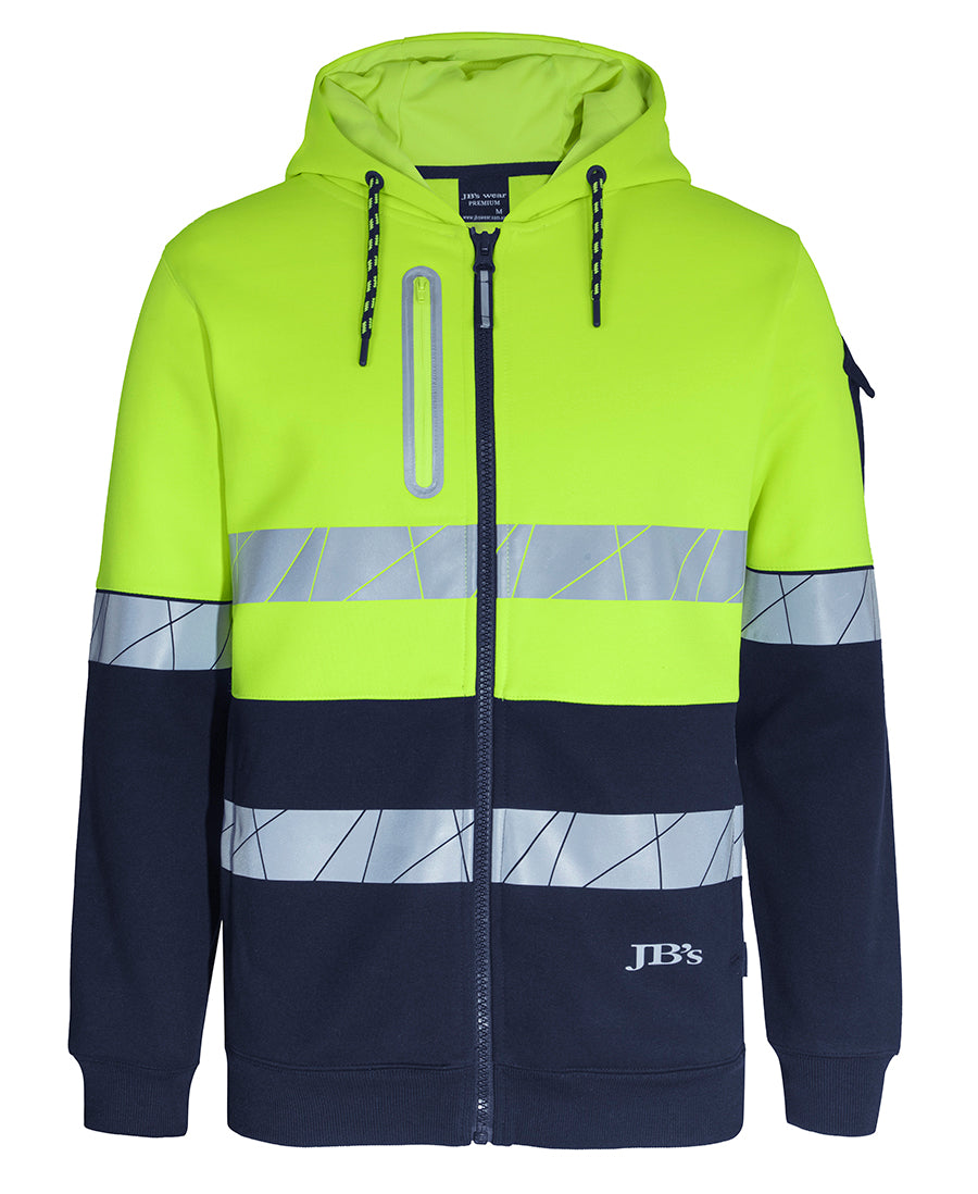 6DPFZ 450G Hi Vis Full Zip Hoodie With Frag Tape