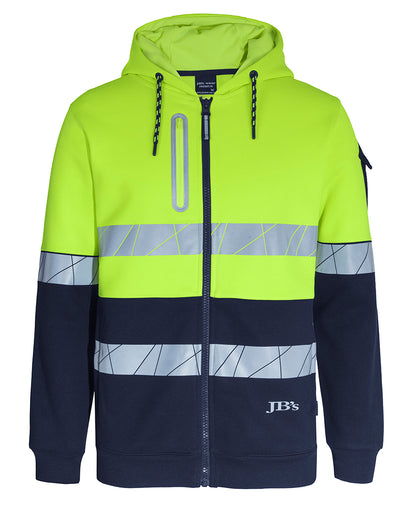 6DPFZ 450G Hi Vis Full Zip Hoodie With Frag Tape