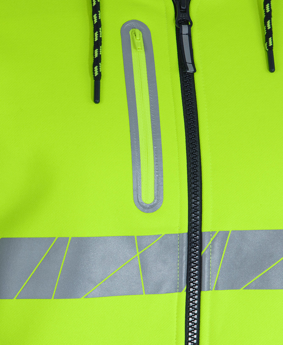 6DPFZ 450G Hi Vis Full Zip Hoodie With Frag Tape